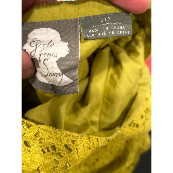 Anthropologie Girls from Savoy chartreuse peplum cutout top - Picture 3 of 9